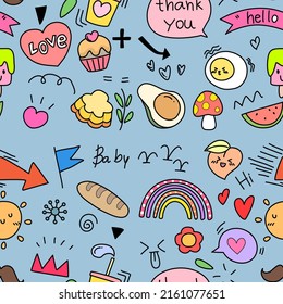 lindo vector patrón transparente con parches de moda fondo kawaii 