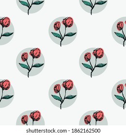 cute vector seamless pattern with a sketch of flower twigs. can be used as Wallpaper, poster, print for clothing, fabric, textiles, notebooks, wrapping paper, scrapbooking