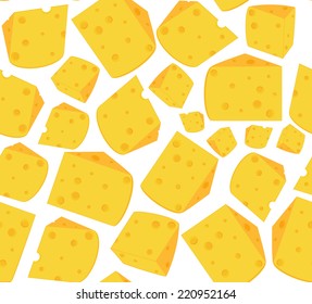 Cute vector seamless pattern with slices of cheese