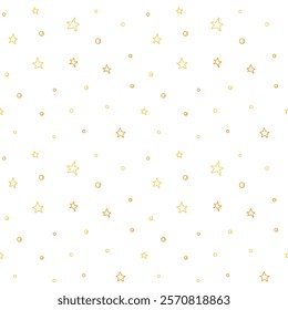 cute vector seamless pattern of stars, wallpaper with yellow elements