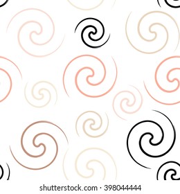 Cute vector seamless pattern . Swirl, brush strokes.  Endless texture can be used for printing onto fabric or paper.