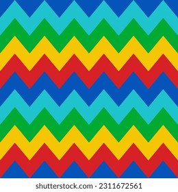 Cute vector seamless pattern. zigzag pattern. Decorative element, design template with rainbow shade. Pride zigzag pattern