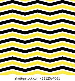 Cute vector seamless pattern. zigzag line pattern. Decorative element, design template with black and yellow color.