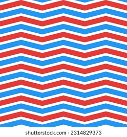 Cute vector seamless pattern. zigzag line pattern. Decorative element, design template with blue and red color.
