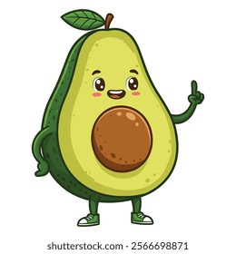 Cute vector set of avocado fruit character in vector illustration with white background 