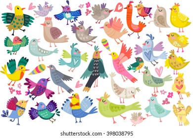 Cute vector set of birds.
