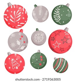 Lindo conjunto de Vector de bolas de Navidad colgantes