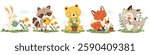 A cute vector set in a simple children