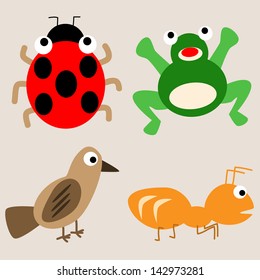 Cute Vector Set of Zoo Animals