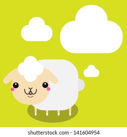 cute vector sheep with place for text