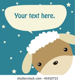 cute vector sheep with text box 5