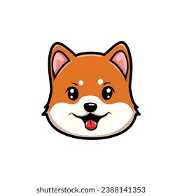 fondo lindo vectorial shiba de cabeza de perro