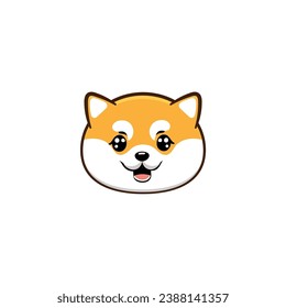 cute vector shiba dog head puppy