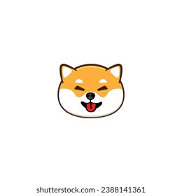 cute vector shiba dog head pet