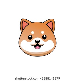 cute vector shiba dog head design