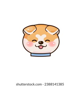 cute vector shiba dog head graphic