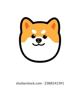 cute vector shiba dog head doggy