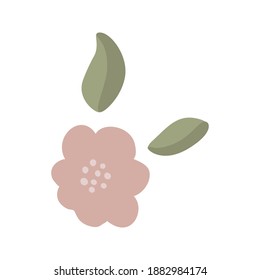 Flores simples vectoriales en el clíparte del vivero boho. Dibujo manual. Niños de dibujos animados escalan para la ducha de bebé, decoración de dormitorio para niños, fiesta de cumpleaños o textil de ropa.