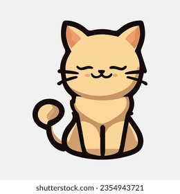 Cute Vector smily Cat sticker