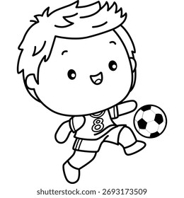 um vetor bonito de um jogador de futebol 