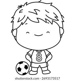 a cute vector of a soccer player 