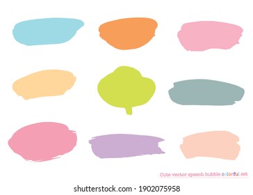 Cute vector speech bubble colorful set,Hand drawn set of speech bubbles with handwritten