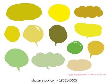 Conjunto de colores de burbujas de voz de vector lindo,Conjunto de burbujas de voz dibujado a mano con escritura manual