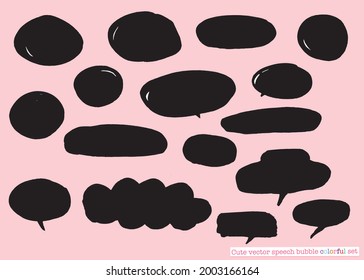 Cute vector speech bubble colorful set,Hand drawn set of speech bubbles with handwritten