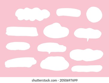 Cute vector speech bubble colorful set,Hand drawn set of speech bubbles with handwritten for book ,card, business, poster design. Vector illustration design for fashion fabrics, textile graphics