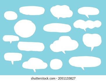 Conjunto de colores de burbujas de habla portadora de vector lindo,Conjunto de burbujas de voz dibujado a mano con diseño de carteles, libros, tarjetas, negocios. Diseño de ilustraciones vectoriales para telas de moda, gráficos textiles