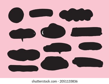 Cute vector speech bubble colorful set,Hand drawn set of speech bubbles with handwritten for book ,card, business, poster design. Vector illustration design for fashion fabrics, textile graphics