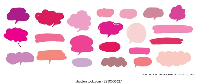 Cute vector speech bubble colorful set,Hand drawn set of speech bubbles with handwritten for book ,card, business, poster design. Vector illustration design for fashion fabrics, textile graphics