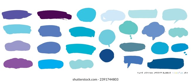 Conjunto de colores de burbujas de habla portadora de vector lindo,Conjunto de burbujas de voz dibujado a mano con diseño de carteles, libros, tarjetas, negocios. Diseño de ilustraciones vectoriales para telas de moda, gráficos textiles