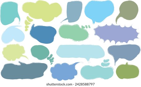Cute vector speech bubble colorful set,Hand drawn set of speech bubbles with handwritten for book,card, business, poster design. Vector illustration design for fashion fabrics, textile graphics