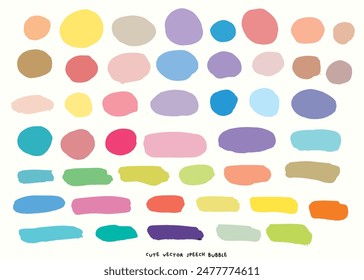 Cute vector speech bubble colorful set,Hand drawn set of speech bubbles with handwritten for book ,card, business, poster design. Vector illustration design for fashion fabrics, cute doodle
