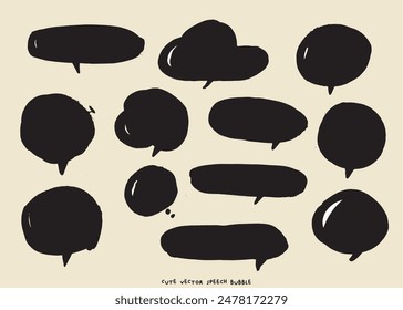 Cute vector speech bubble colorful set,Hand drawn set of speech bubbles with handwritten for book ,card, business, poster design. Vector illustration design for fashion fabrics, textile graphics