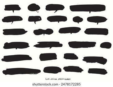 Conjunto de burbujas de discurso de Vector lindo colorido, conjunto dibujado a mano de burbujas de discurso con escritura a mano para el libro, tarjeta, negocio, diseño de póster. Diseño de Ilustración vectorial para telas de moda, gráficos textiles