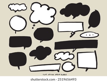 Cute vector speech bubble colorful set,Hand drawn set of speech bubbles with handwritten for book ,card, business, poster design. Vector illustration design for fashion fabrics,cute doodle
