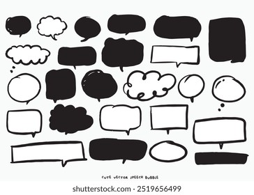 Cute vector speech bubble colorful set,Hand drawn set of speech bubbles with handwritten for book ,card, business, poster design. Vector illustration design for fashion fabrics,cute doodle