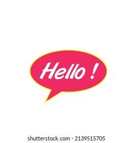 Cute vector speech bubble icon with hello greeting