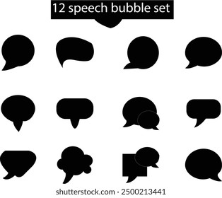Cute vector speech bubble set, Hand drawn set of speech bubbles with handwritten for book, card, business, poster design. Vector illustration design for fashion fabrics, textile graphics.