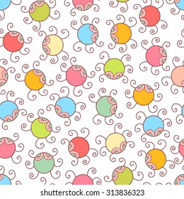 Cute vector spider seamless pattern. Sweet print.
