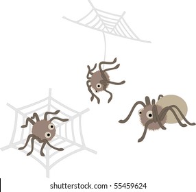 Cute vector spiders