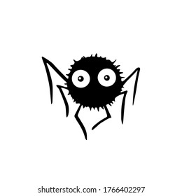 Cute vector spiders. Hand drawn. Isolated on white background. Halloween illustration