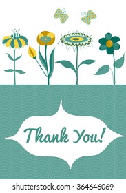 Cute vector spring card template with flowers and place for text. For greeting cards, baby shower design, notes, brochures, tags and labels, invitations, scrapbooking, calendars, etc. 