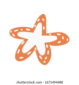 Cute vector  star on white background. Illustration on scandinavian style can be used for textile, blog decoration, banner, poster, wrapping paper.