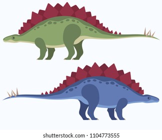 Cute vector stegosaurus, cartoon dinosaur illustration.