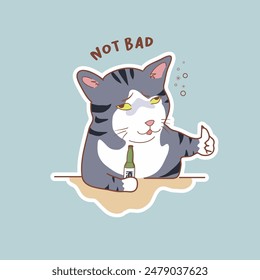cute vector sticker featuring adorable cat motif good for stickers or emoji etc