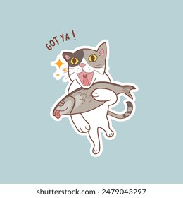 cute vector sticker featuring adorable cat motif good for stickers or emoji etc