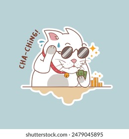 cute vector sticker featuring adorable cat motif good for stickers or emoji etc